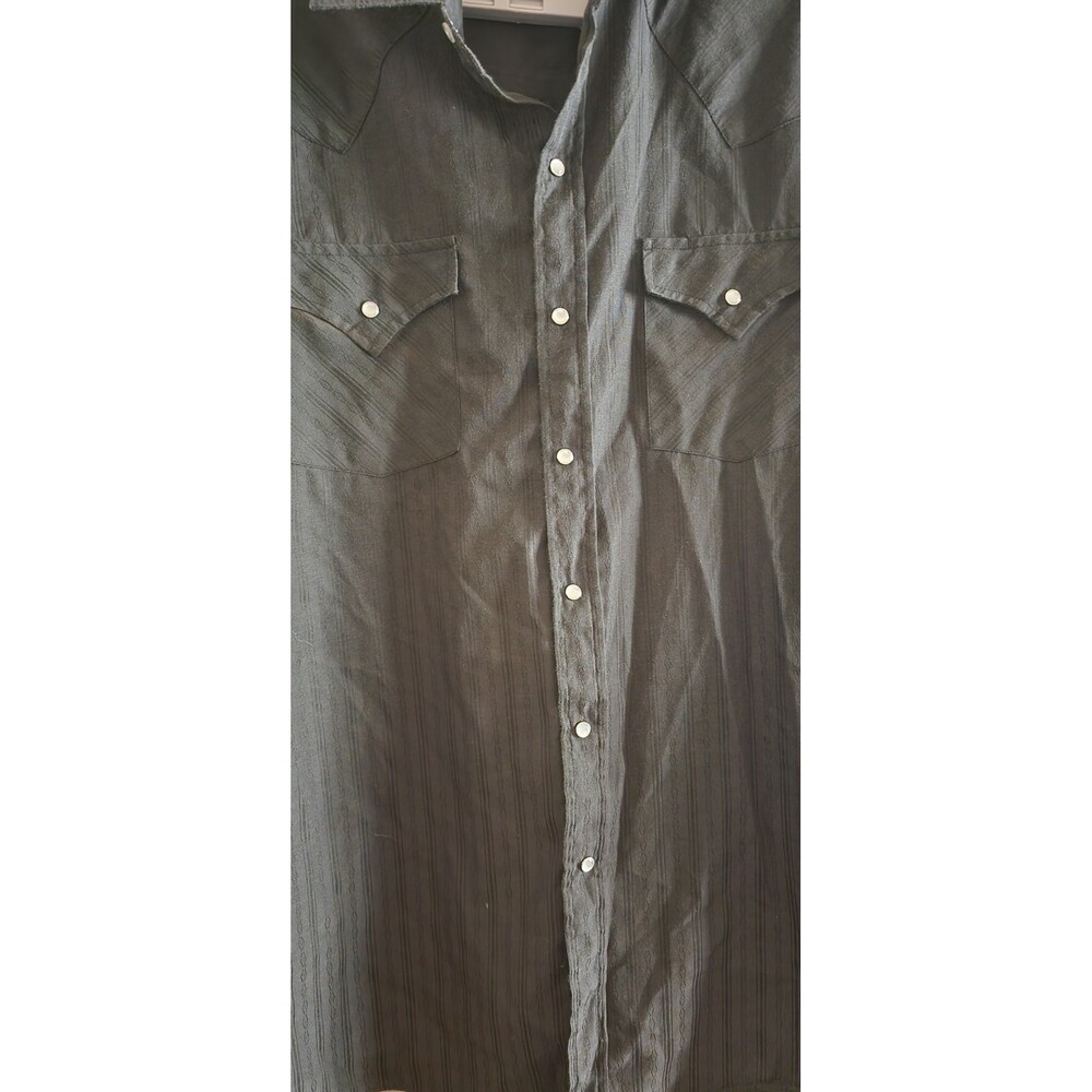Ely Cattleman Shirt Mens Large Black Pearl Snap Western Cowboy Button Up A500 - Picture 4 of 10